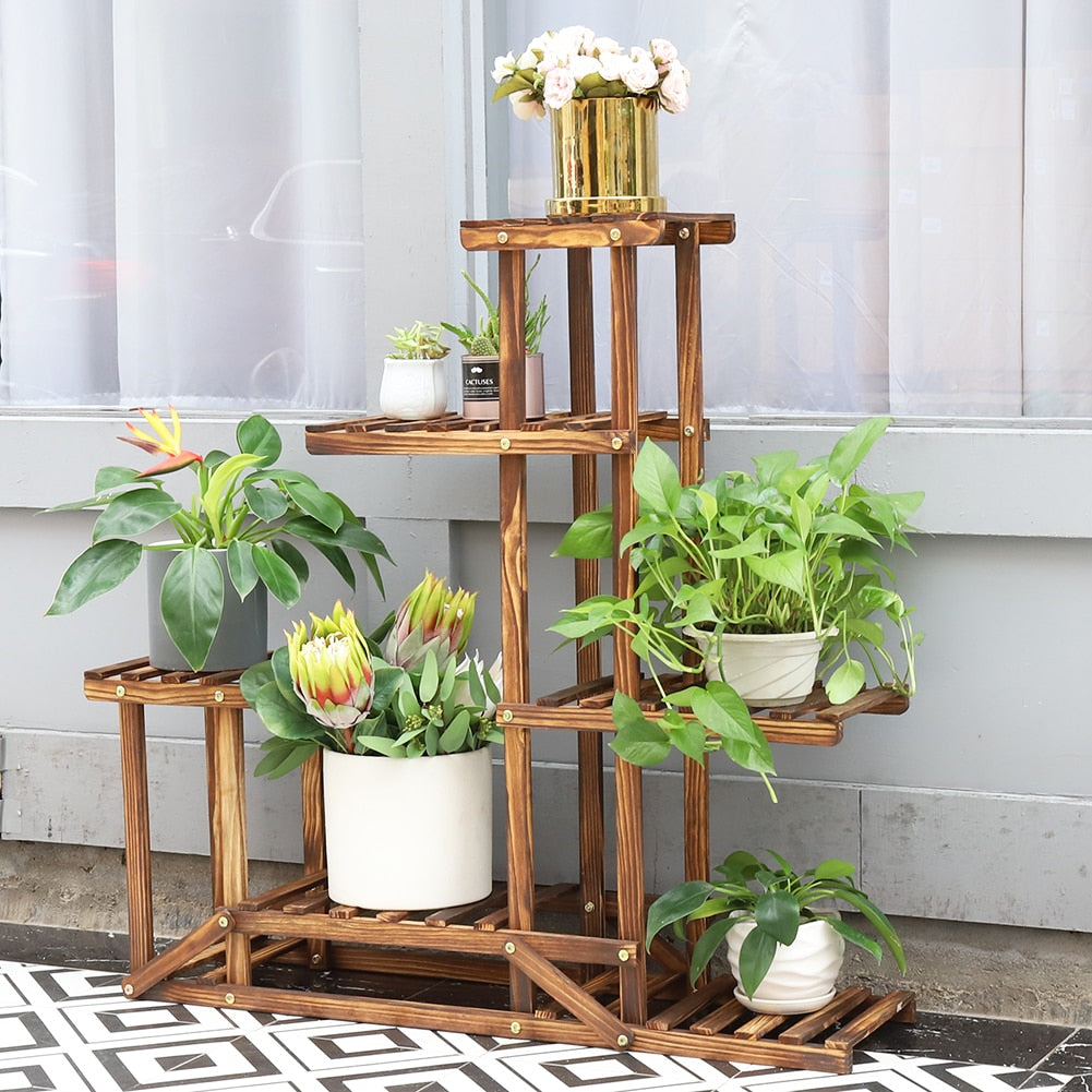 Pine Plant Stand (6 Tier)