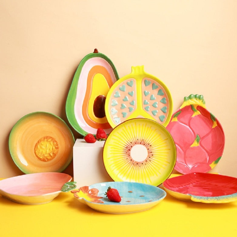 Trippy Psyramics - Ceramic Fruit Shaped Plates