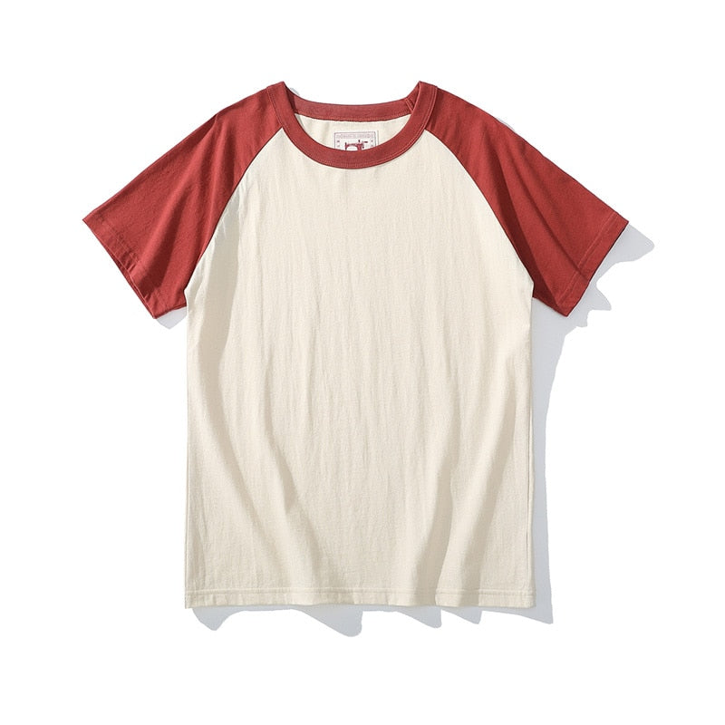 Japanese Retro Raglan Sleeved Cotton Unisex Tee Shirt