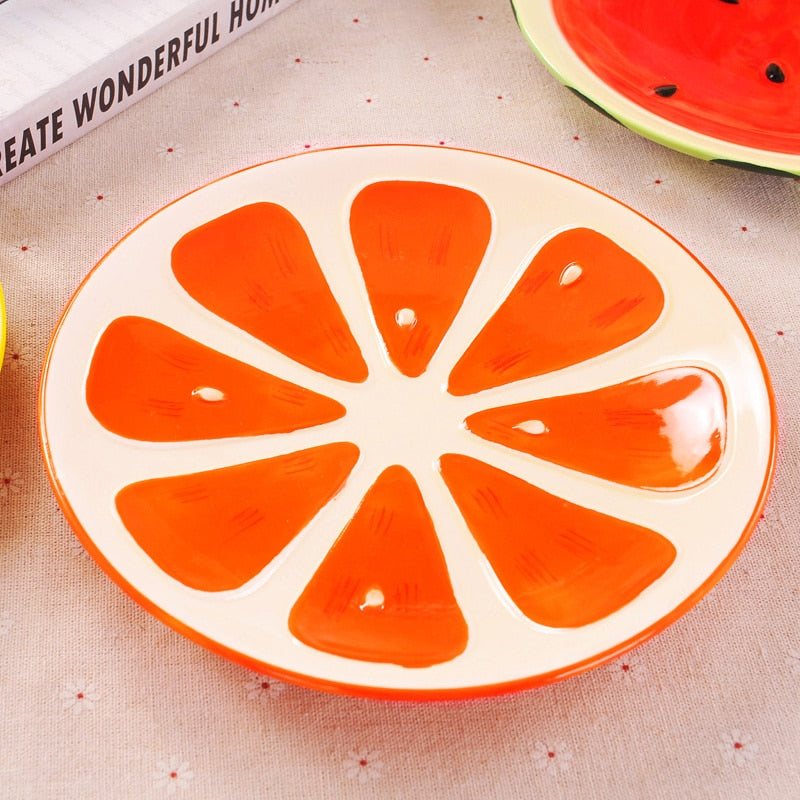 Trippy Psyramics - Hand Painted Fruit Shaped Ceramic Plates & Bowls