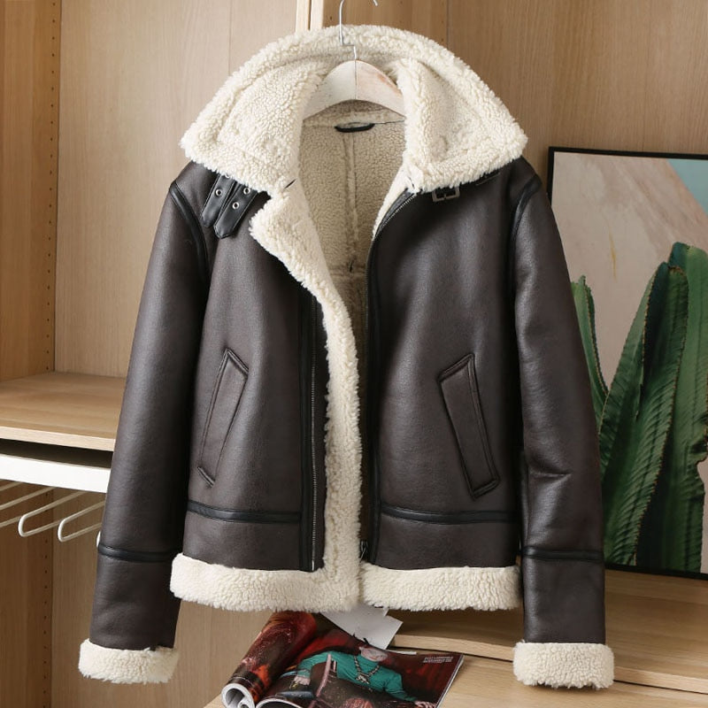 King Vegan Lambskin Faux Fur Flying Jacket