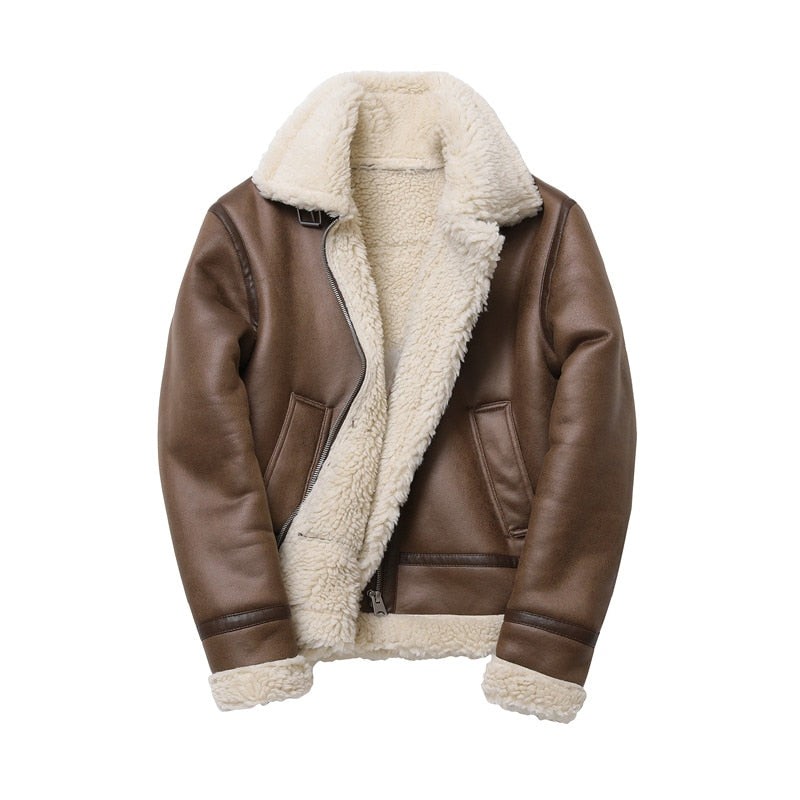 King Vegan Lambskin Faux Fur Flying Jacket