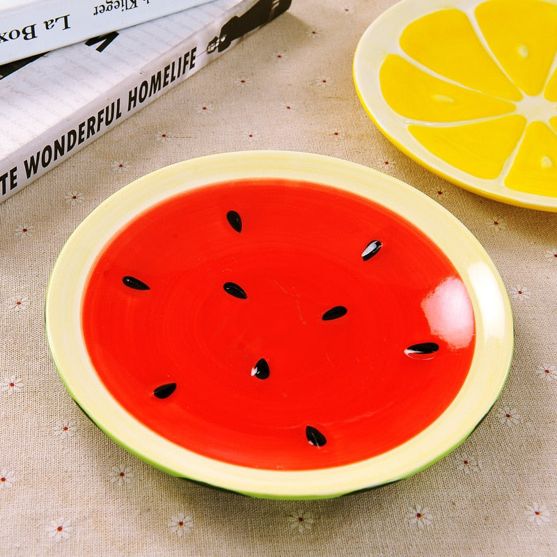 Trippy Psyramics - Hand Painted Fruit Shaped Ceramic Plates & Bowls