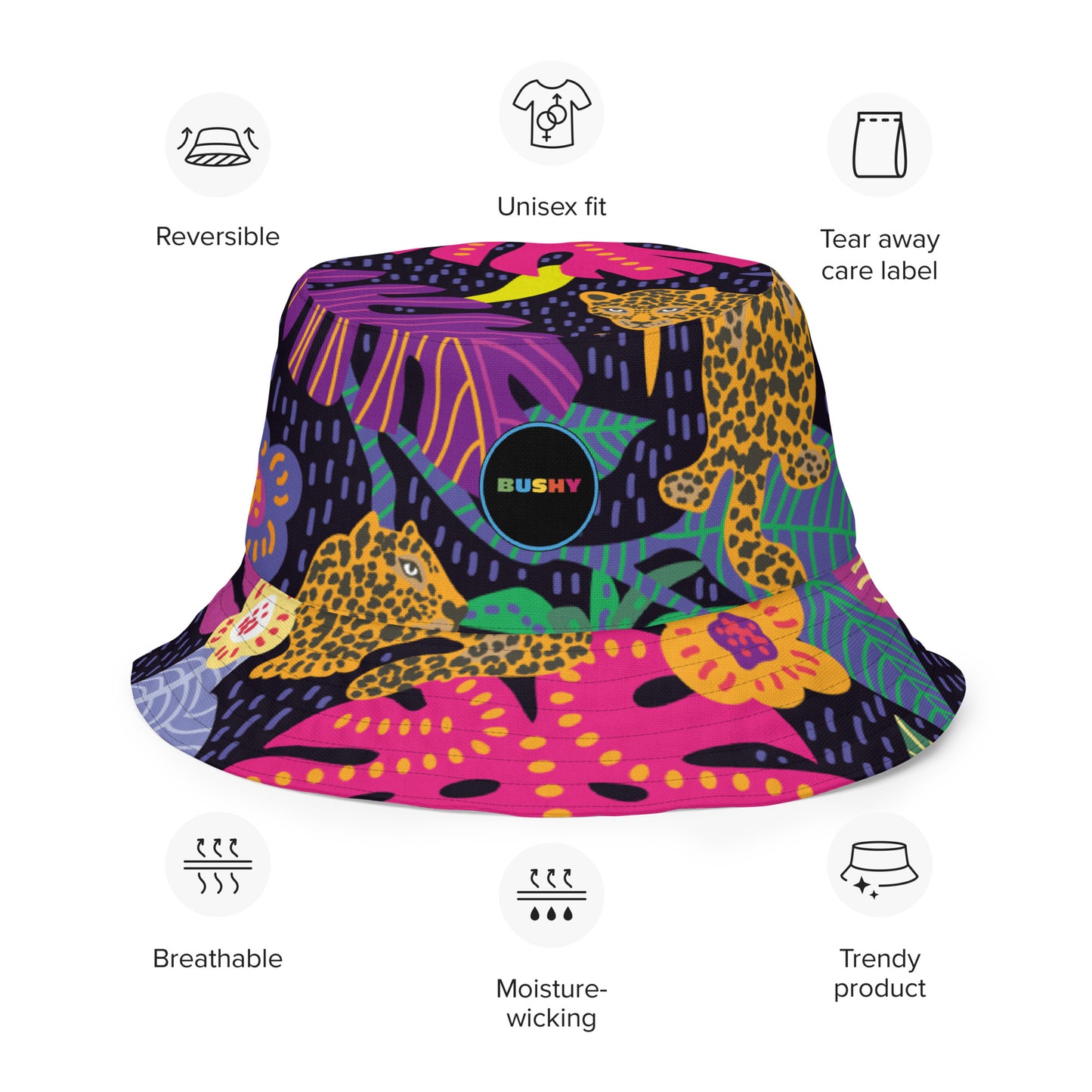 Bushy jungle bucket hat