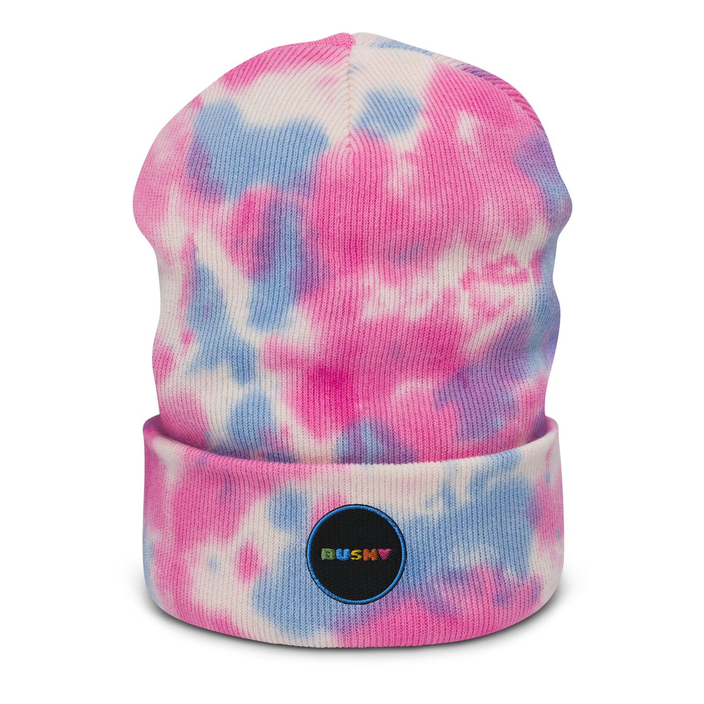 Bushy tie-dye eco beanie