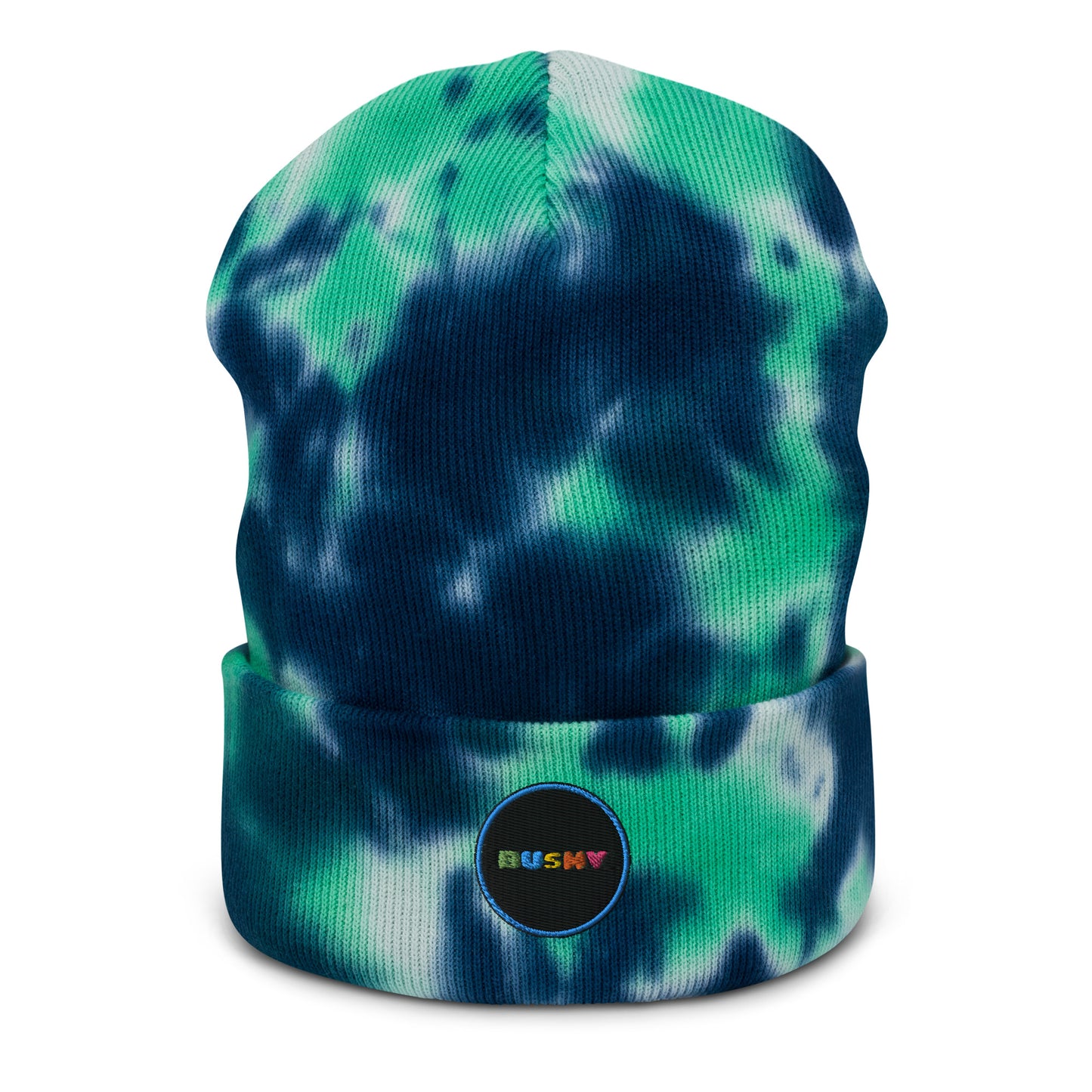 Bushy tie-dye eco beanie