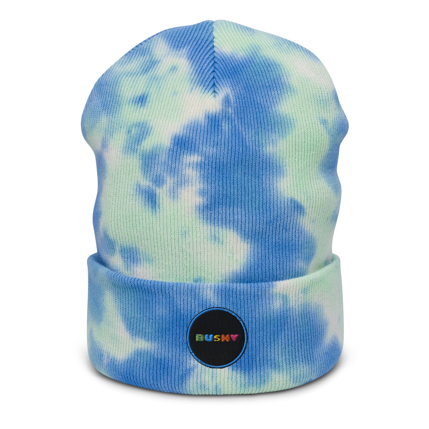 Bushy tie-dye eco beanie